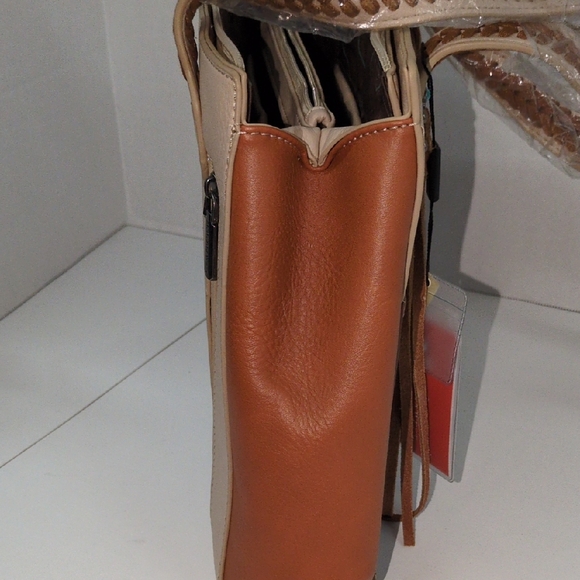 Montana West Tan and Brown Tote Bag - Picture 8 of 16